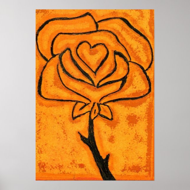 Rose Herzkunst Print Poster (Vorne)