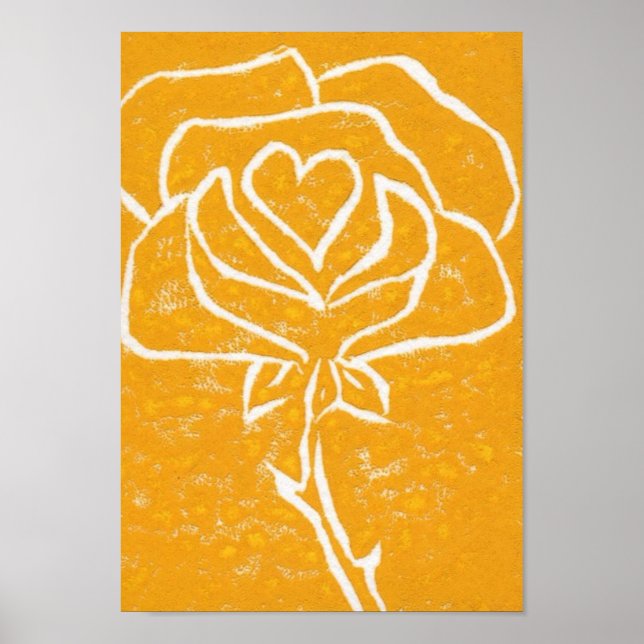 Rose Herzkunst Print Poster (Vorne)