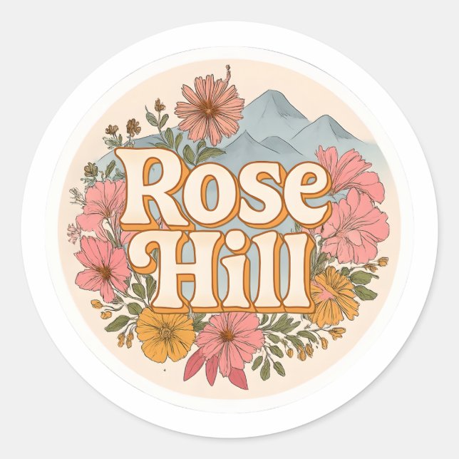Rose Hill Runder Aufkleber (Vorderseite)