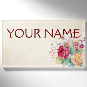 Rose-Hintergrund - Individualisieren Sie Ihre eige Namenschild