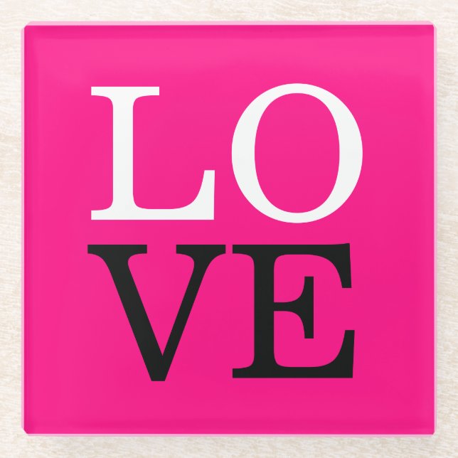 Rose Hintergrund Liebe Hochzeit Glasuntersetzer (Vorderseite)