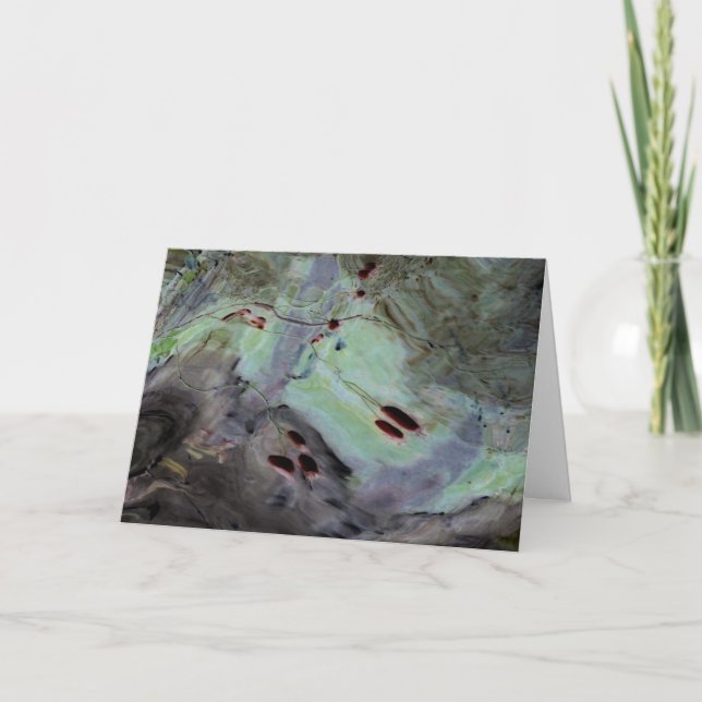 "Rose Hips" Abstrakte Reflektion in Mylar Karte (Vorderseite)