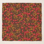 Rose hips, brown and red schal<br><div class="desc">Hand-drawn pattern design with dog rose hips</div>