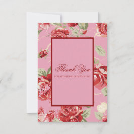 Rose Hochzeit danke Karte