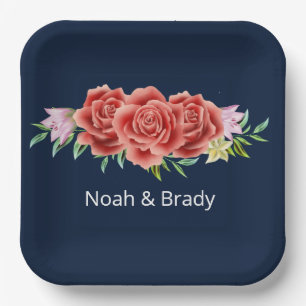 Rose Hochzeit Pappteller