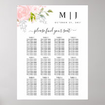 Rose Hochzeitsdiagramm mit Peony Blush Pink