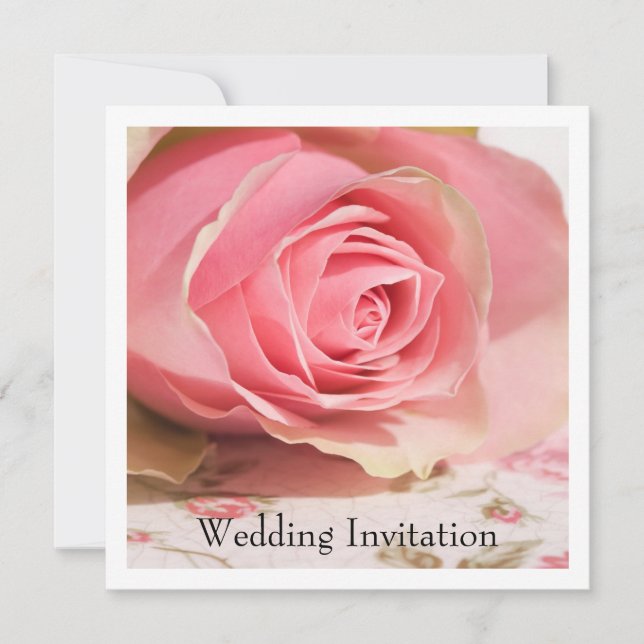 Rose Hochzeitseinladung Einladung (Vorderseite)
