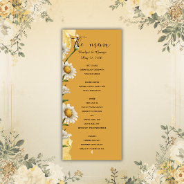 Rose Hochzeitsmenüs mit floralen Aquarellfarben Menükarte