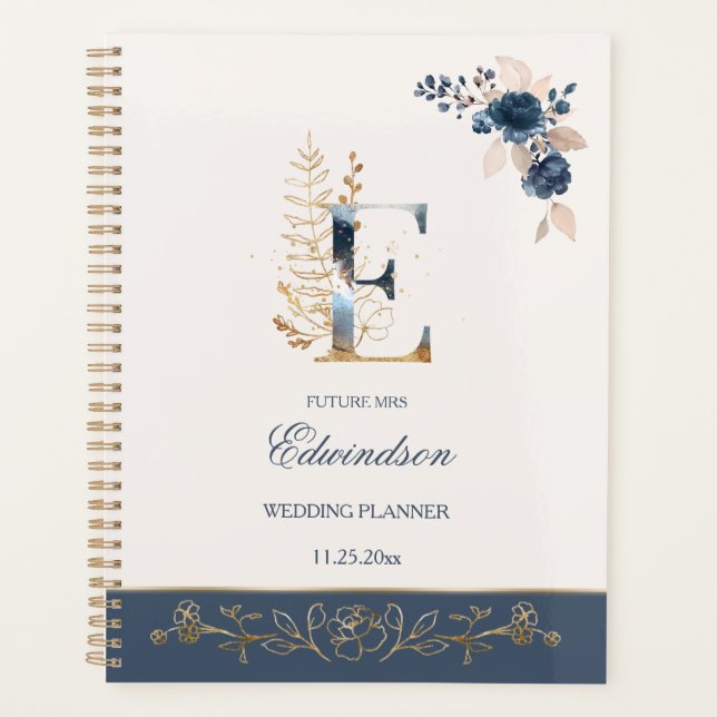 Rose Hochzeitsplaner für Wasserfarben Planer (Vorderseite)