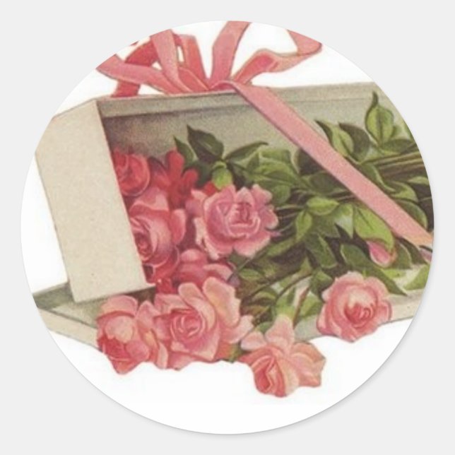 Rose Hochzeitsticker für Umschlag Aufkleber (Vorderseite)
