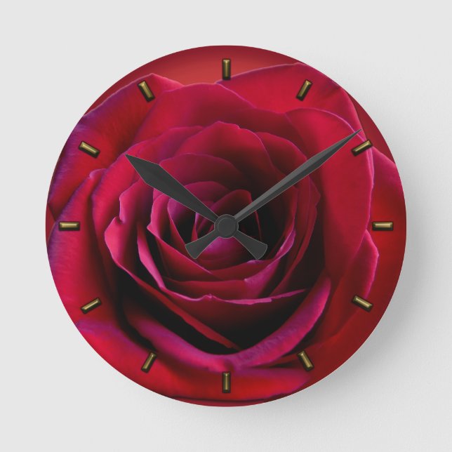 Rose Horloge Rose rouge Fleur Mur Horloge Rose (Recto)