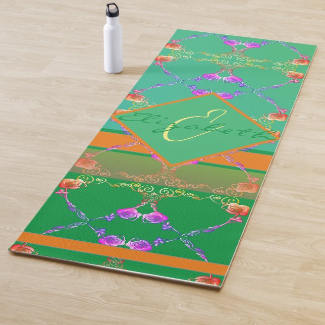 Rose Hört auf Aquamarin und Aprikose Yogamatte (Beispiel)