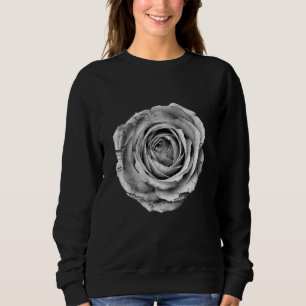Rose Hübsche Blume Schwarz-Weiß Sweatshirt