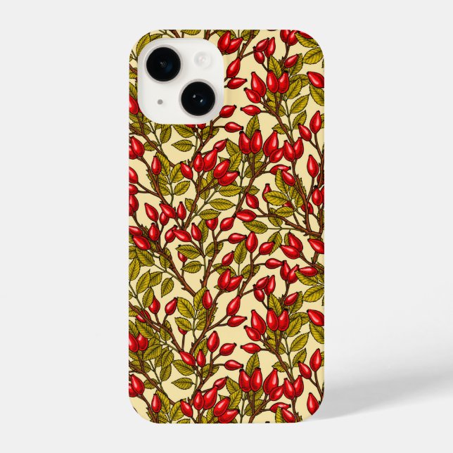 Rose Hüften, rot, grün, gelb iPhone 14 Hülle (Rückseite)