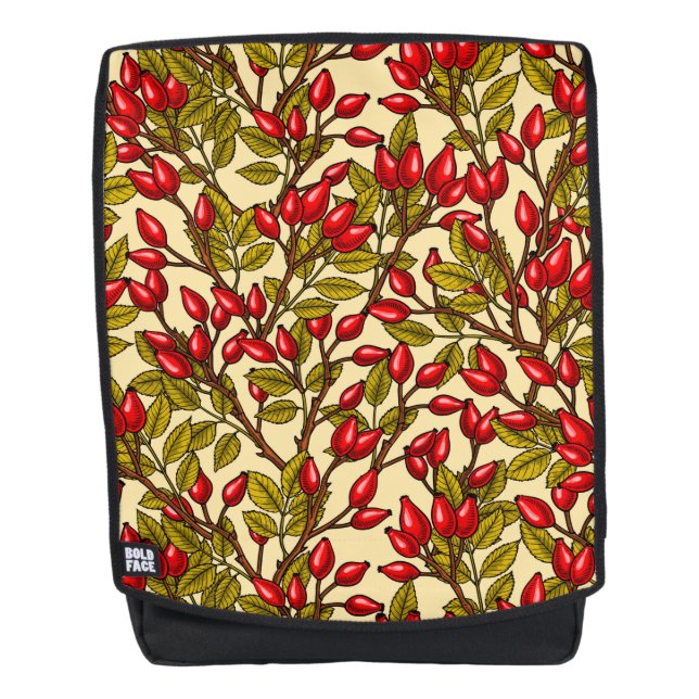 Rose Hüften, rot, grün, gelb Rucksack (Vorderseite)