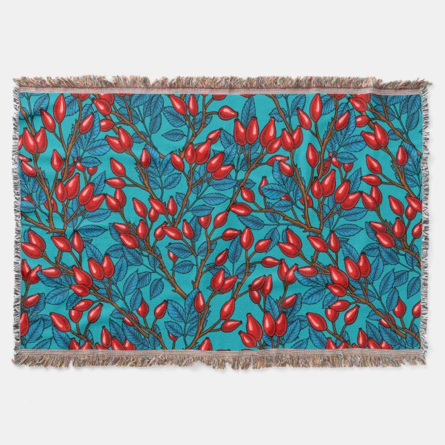 Rose Hüften, rot und blau Decke (Vorderseite)