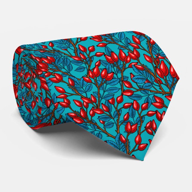 Rose Hüften, rot und blau Krawatte (Gerollt)