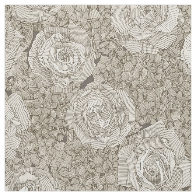 rose hydrangea floral silver tea leather stoff (Muster)