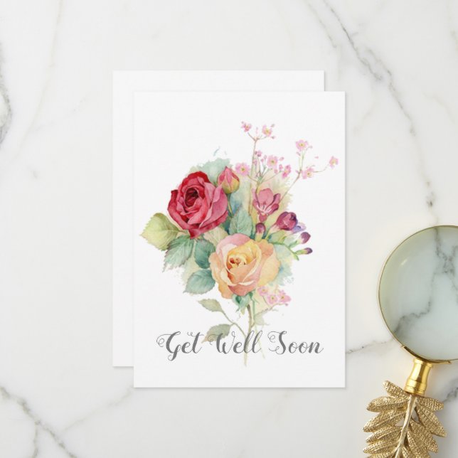 Rose im Aquarellgarten erhalten eine gute Karte (Vorderseite/Rückseite Beispiel)