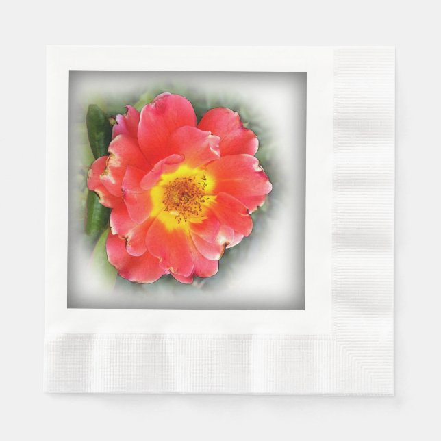 Rose im Herbst Serviette (Vorderseite)