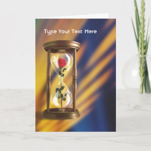 Rose im Hourglass Karte