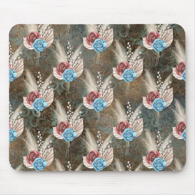Rose im Lilien-Hintergrund Mousepad (Vorne)
