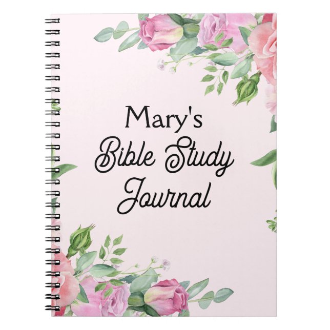 Rose im Pink Bible Studies Journal Notizblock (Vorderseite)