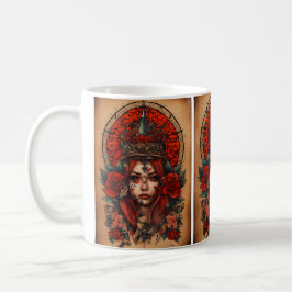 Rose im Tattoo-Stil Compass Kaffee Tasse Geschenk