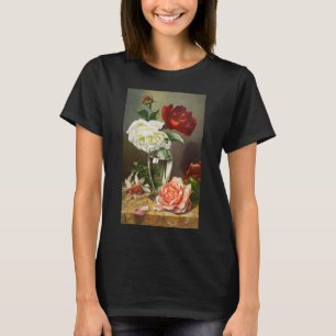 Rose im Vintagen Garten in einer Glasvase T-Shirt