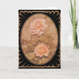 Rose im Vintagen Stil Art Note Card Karte