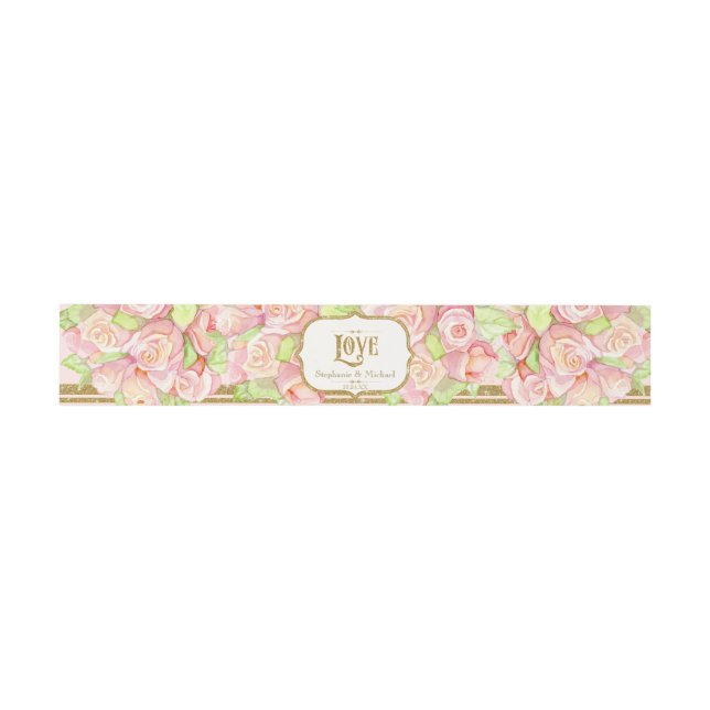 Rose im Wasser Liebe Elegante Romantische Hochzeit Einladungsbanderole (Flach)