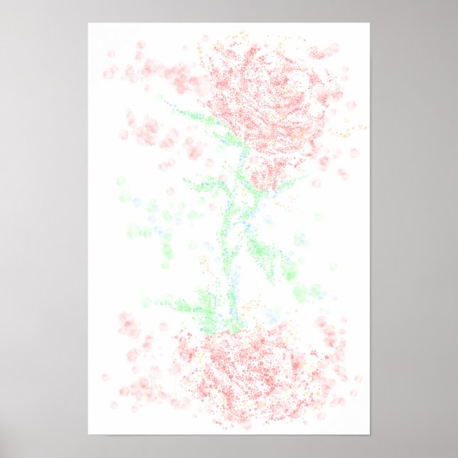 Rose im Wind Poster (Vorne)