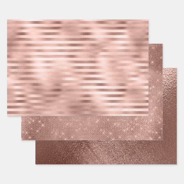 Rose-Imitat Foil Mix und Match 1 Geschenkpapier Set (Set)