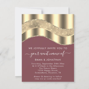 Rose Imitate Goldgrenzenwelle QR Code Hochzeit