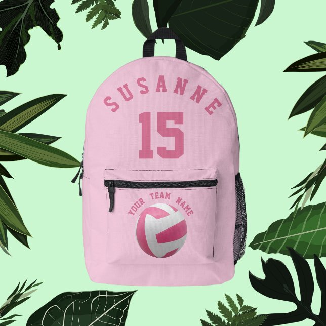 Rose Imprimer Couper Sac À Coudre Volleyball Girls (Rose Print Cut Sew Bag Volleyball Girls Pink Team)