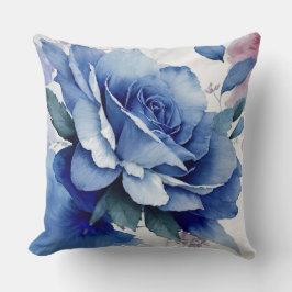 Rose in Blau und Rosa Kissen