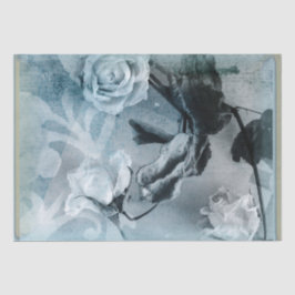 Rose in Blautönen Seidenpapier