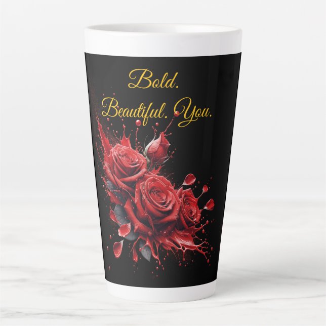 Rose in Bloom - Eleganter Geburtstag Milchtasse (Vorderseite)