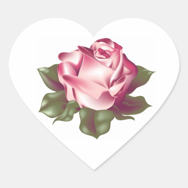 Rose in blühenden Hochzeitsherzen Herz-Aufkleber (Vorderseite)