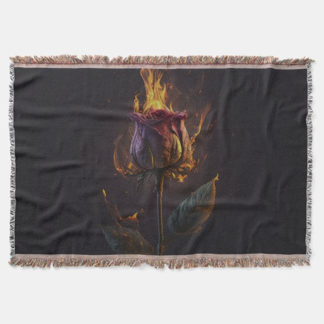 Rose in Brand Decke (Vorderseite)