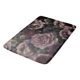 Rose in Burgund und Rosa Vintage botanische Badematte