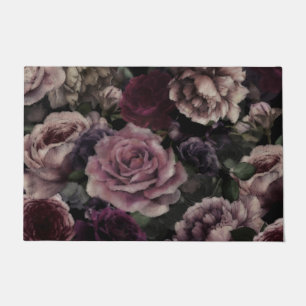 Rose in Burgund und Rosa Vintage botanische Fußmatte