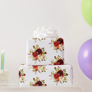 Rose in Burgund und Rot Geschenkpapier