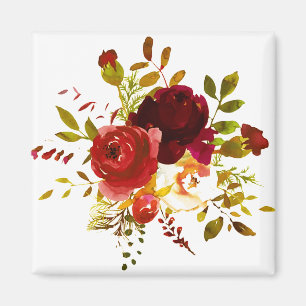 Rose in Burgund und Rot Magnet