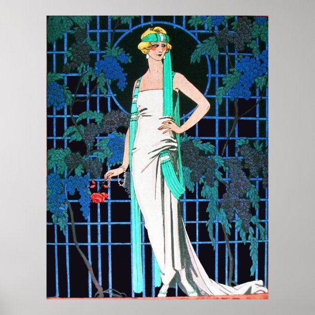 ROSE IN DER NACHT, SCHÖNHEITSFASHION MACHEN KÜNSTL POSTER (Vorne)