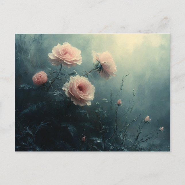 Rose in der Nebelmuse Postkarte (Vorderseite)