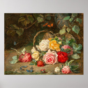Rose in einem Korb - Josef Neugebauer Poster