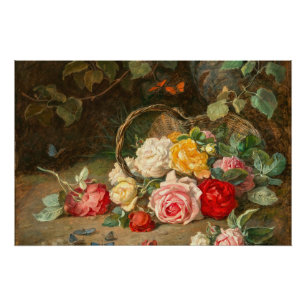 Rose in einem Korb - Josef Neugebauer Poster