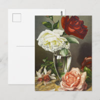 Rose in einer Glasvase, antike Malerei
