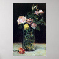 Rose in einer Glasvase - Stillleben durch Manet Pr